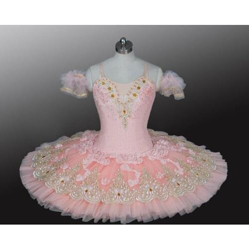 Adult Ballerina Sleeping Beauty Ballet Costumes Girls Sugar Plum Fairy Peach Pink Women Flower Professional Pancake Platter Tutu