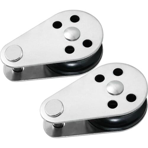 2pcs Single Pulley Block 316 Stainless Steel Heavy Duty Hardware for Kayak Boat