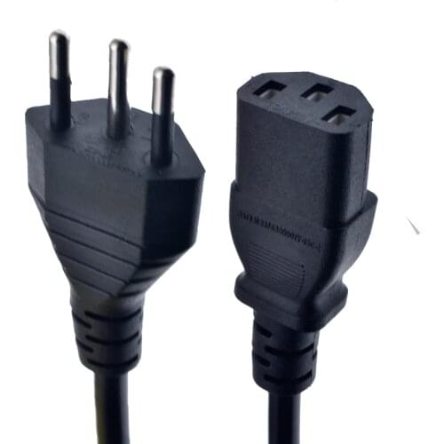 Brazil NBR14136 Plug Power cables,IEC320 C13 AC Power Cord Brazilian 3 pin plug Power Cable 3x0.75mm 1.5meter