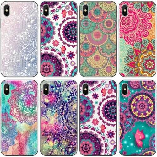 For iPhone 6 6plus 7 8 plus 5 5S 5C SE For iPhone X XS XR XS Max Floral mandala Mandara Soft Silicone Phone Case