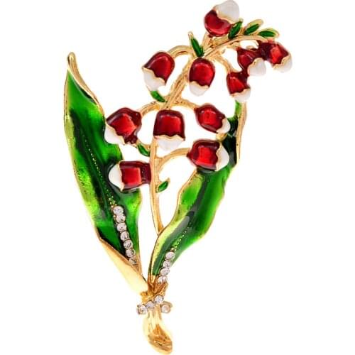 CINDY XIANG Elegant Rhinestone Magnolia Flower Brooches For Women Weddings Bouquet Enamel Brooch Pins 2021 New Plant Jewelry