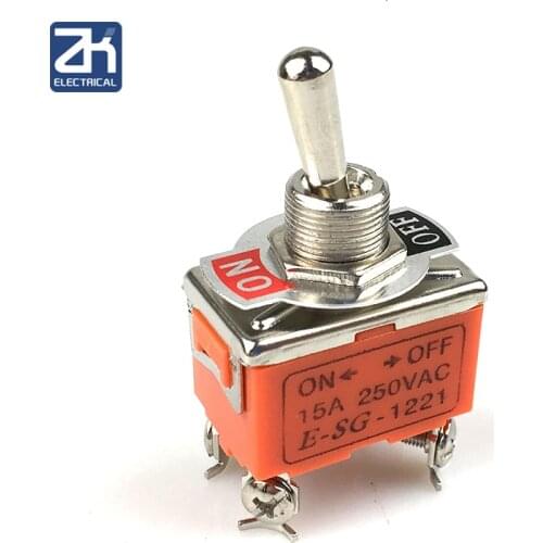 1Pcs/Set Electrical Mini Toggle Switch AC 250V 15A Amps On/Off 2 Position DPST 4 Screw Terminals Toggle Switches 33*20*20mm