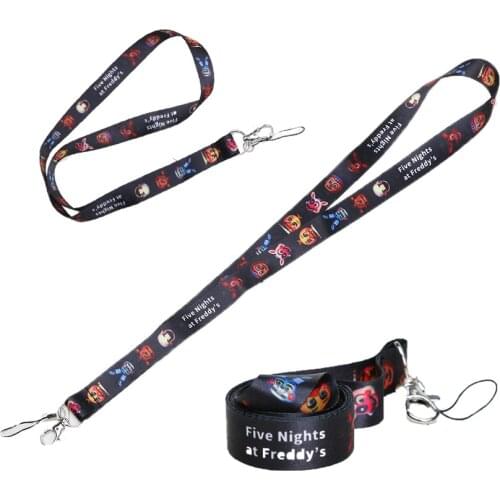 FNAF Freddy Mobile cell phone neck straps Anime Phone holder Key Lanyard Cheetah ID Badge Holders