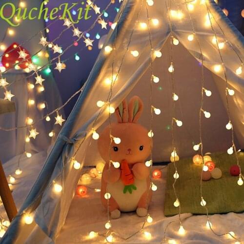 1/3/4/5/6/12M 220V LED Ball String Lights Wedding Christmas Bulb Fairy Garlands Outdoor For Home Baby Shower Party Decor Lamp