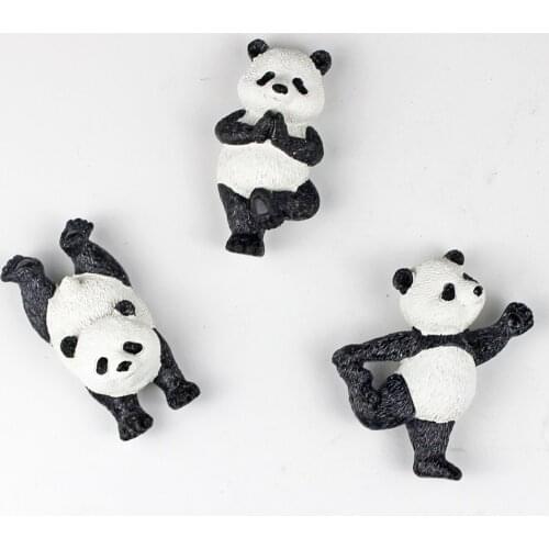Hot Fasion Creative Fasion Kungfu Panda Refrigerator Decoration Magnetic Sticker Yoga Sport Panda Fridge magnet Souvenir Gift