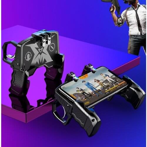 K21 Game Handle for PUGB 4 Finger Linkage Mobile Phone Gamepad Joystick L1 R1 Trigger Game Shooter Controller for iOS Android