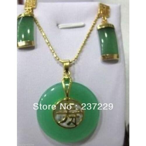 Hot selling@> Wholesale price aStylish Jewelry Set green Natural stone necklace earring Stylish Jewelry Set green new n -Br