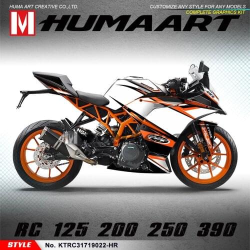 HUMAART Vehicle Wraps Vinyl Decal Stickers Kit for RC 125 200 250 390 2014 2015 2016 2017 2018 2019 2020, White