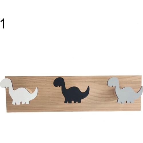 Creative Cute Nordic Minimalist Dinosaur Nail-free Wall Clothes Hooks Kids Room Decorative Key Hanging Hanger Kitchen Storage