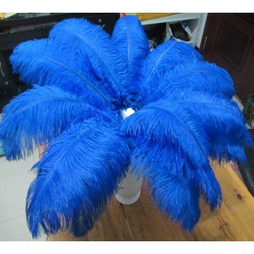 Hot! 10Pcs/lot Natural 12-14 inches / 30-35 cm sapphire Color Ostrich Feathers ostrich plumes for party /wedding decorative