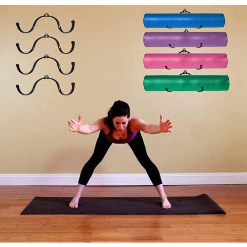 Metal Adjustable Wall Rack, Multi-Purpose Shelf for Foam Roller Racks Yoga Mat Storage Exercise Mat Organizer Bath Towels Holder