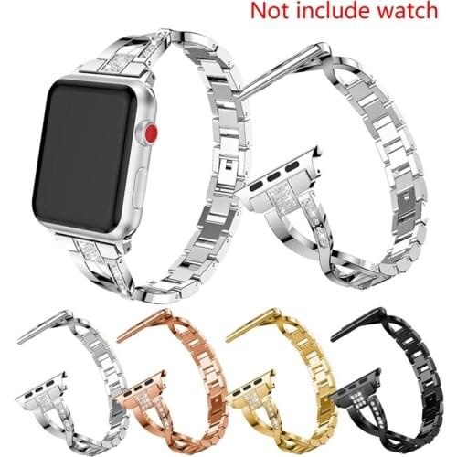 For Apple Watch Metal Band Series 6 5 4 3 2 1 Strap Lady Women Diamond Band Strap for IWatch 6 Stainless Steel Band