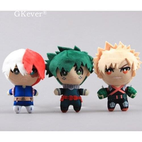 My Hero Academia 13 cm Mini Plush toy 15cm Midoriya Izuku Todoroki Shoto Small Keychain Bakugou Katsuki Soft Dolls Gift