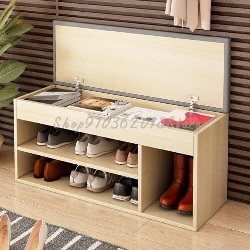 Shoe Changing Stool Multi Function Shoe Cabinet Stool Integration Household Door Bed End Soft Bag Strip Can Sit Stool Wear Shoes