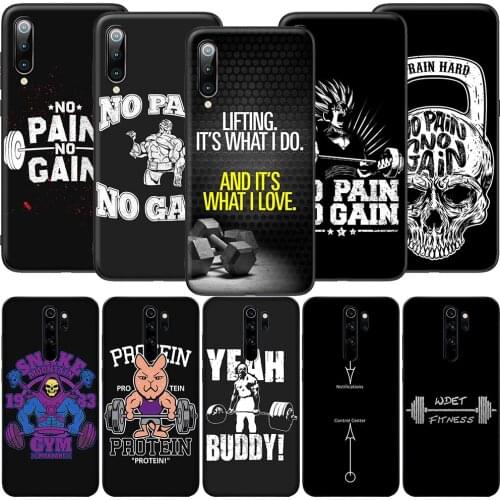GX154 No Pain No Gain Gym Fitness Soft Silicone Case for Redmi Note 4X 5 5A Prime 6 6A 7 7A 8 8A 8T 9 9A 9C 9S Pro Lite