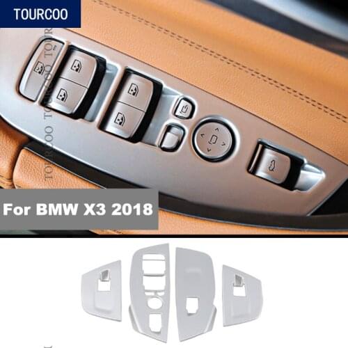 Car Window Lift Button Panel Cover Trim Sticker for BMW X3 2018 ABS Car Modified Garnish Accessories