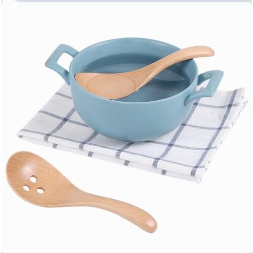 Natural Wood Soup Spoon Wooden Cooking Scoop Catering Tableware Practical Wooden Kitchen Utensils
