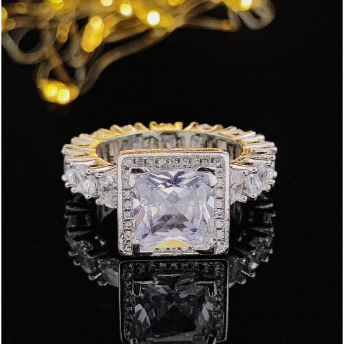 2021 new luxury cushion 925 sterling silver engagement ring africa for women lady anniversary gift jewelry dropshipping R5697