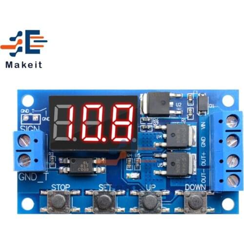 12V 24V Circuit Board Dual MOS Timer Delay Control Module LED Digtal Display Trigger Cycle Timer Delay Switch Protection Board