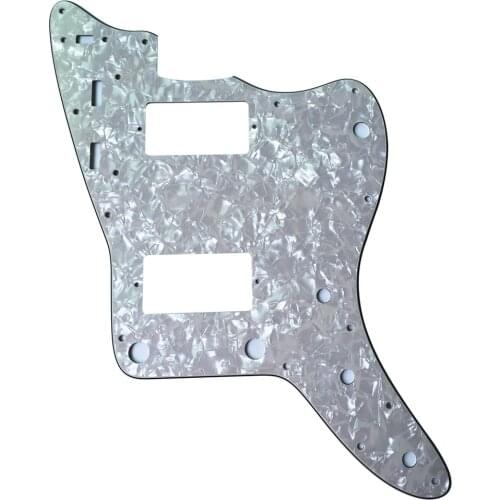Pleroo Custom Guitar pickgaurd - For Japan Jazzmaster Guitar Pickguard with PAF Humbucker, 4 Ply Parchment Pearl
