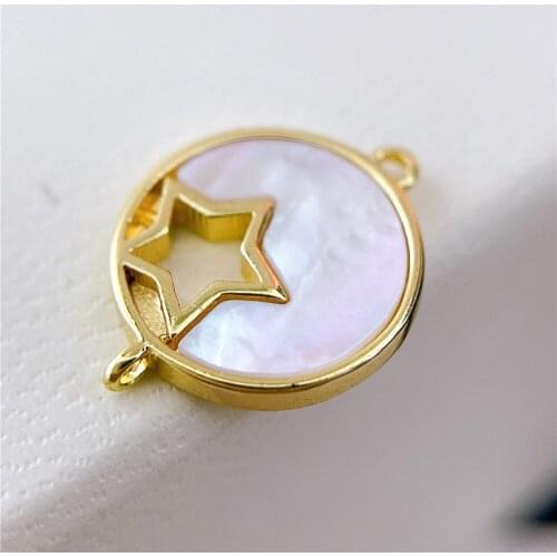 1PCS Real 18K Gold Plated Necklace Pendant Charms for Jewelry Findings Components Making Supplies DIY Cupron Accessories