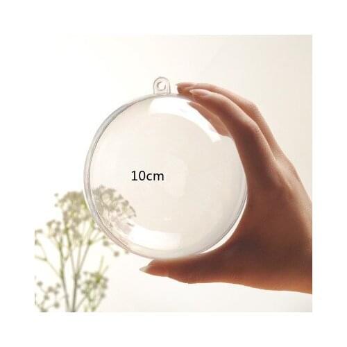 20pcs 10cm Empty Christmas Balls Transparent Plastic Hanging Ball Bauble Candy Ornament Xmas Tree Decor Merry Christmas Decor