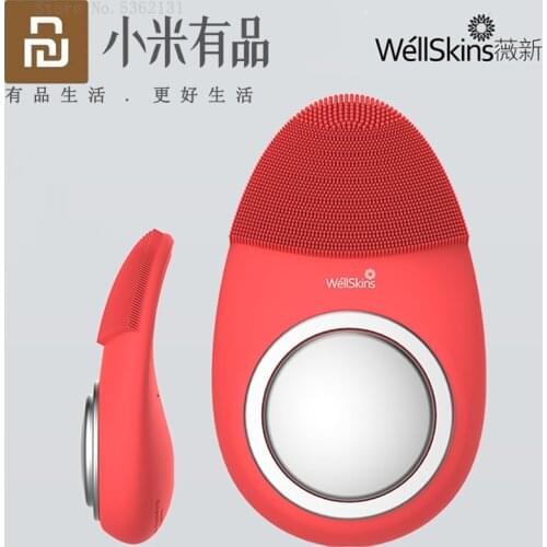 Youpin Wellskins Washing Face Brush Remove Blackhead Pore Cleaner Cleansing Instrument Electric Silicone Facial Deep Cleaning