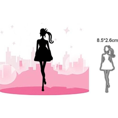 Modern Girl Metal Cutting Dies For Stamps Scrapbooking Stencils DIY Paper Album Cards Decor Embossing 2021 New