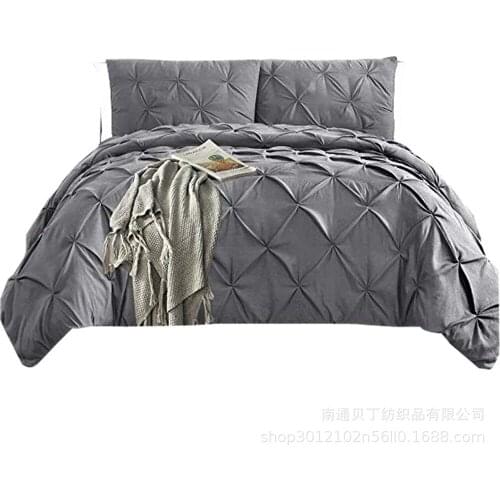 Three-Piece Bedding Sets Quilt Cover Pillow Case Duvet Cover Handmade Pulling Flower Pure Color Comforters Quilt Bed Suits