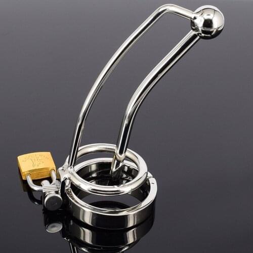 Chastity Device Urethral Plug Vibrating Penis Plug Prince Albert Jewelry With Cock Ring 085 10pcs/lot