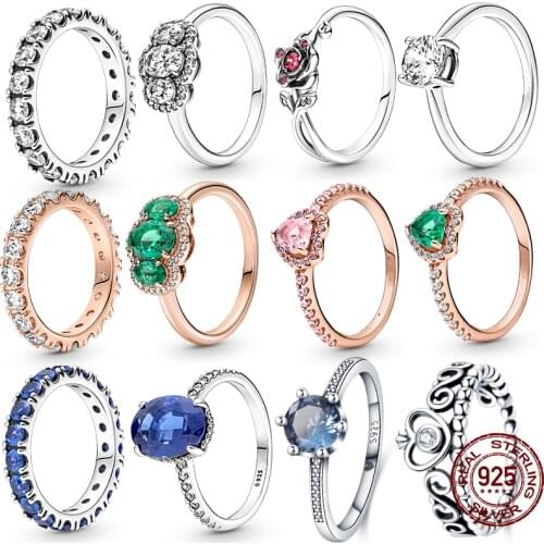 2021 New Hot Sale 100% 925 Sterling Silver Rings Wholesale Popular Flower Lucky Rings For Women Jewelry Making Dorpshipping