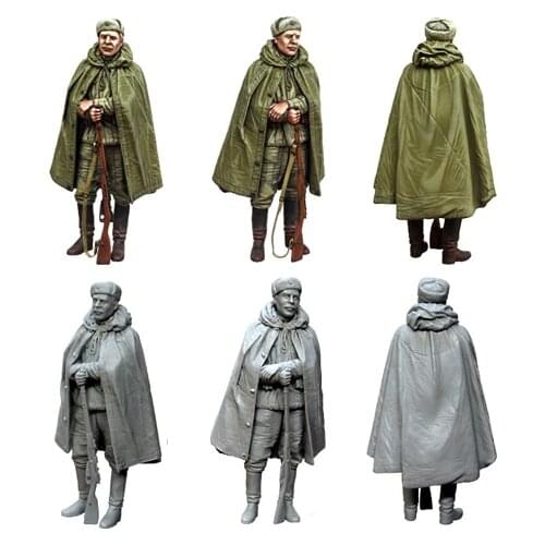 1/35 Soviet soldiers Resin kit soldiers GK Military theme of WWII Scene combination Uncoated No colour