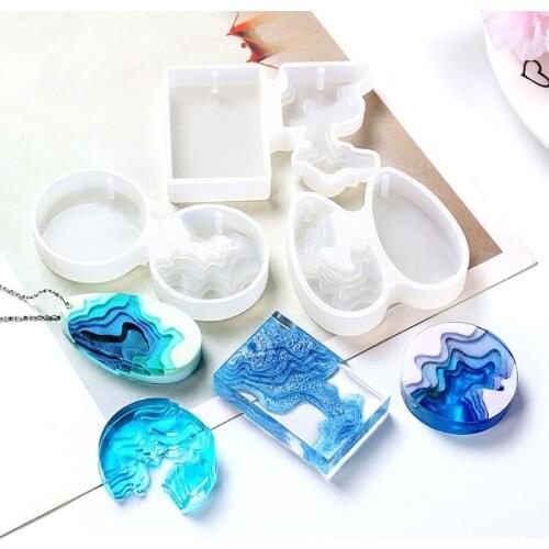 1Pc Silicone Coastline Beach White Pendant Resin Molds Charm Mold DIY Jewelry Making Craft