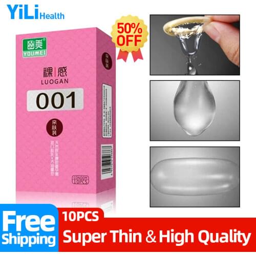 10pcs Super Ultra Thin Condoms For Women Long Sex Natural Rubber Latex Cup Lubrication Condom Penis Sleeve Safer Contraception