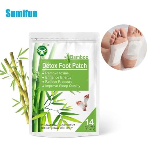 14Pcs Original Gold Detox Foot Pads Bamboo Detox Foot Patch With Adhersive Foot Care Tool Improve Sleep Slimming Improve Skin