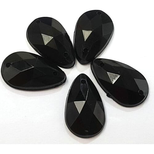 A+++ Seller,Acrylic Black TearDrop Pear Rhinestones 11x18mm Sew on Stones and Crystals Strass Crystal Wedding Decoration Dresses