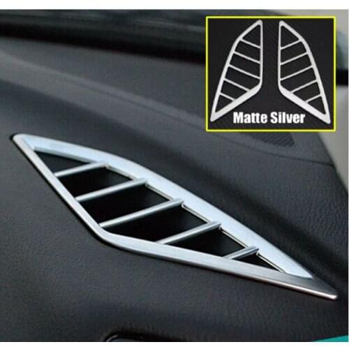 ACCESSORIES 2PC FIT FOR MAZDA 3 AXELA 2014 2015 2016 CHROME FRONT AIR VENT TRIM COVER DASHBOARD GARNISH BEZEL INSERT