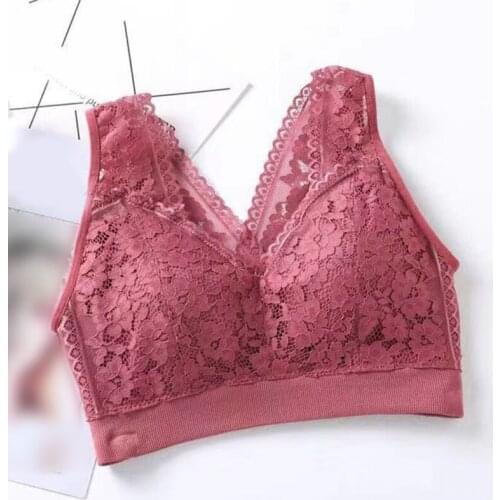 Seamless Underwear Deep V Neck Bralette Summer Lace Strap Wireless Bras Women Lingeries Soft Active Bras