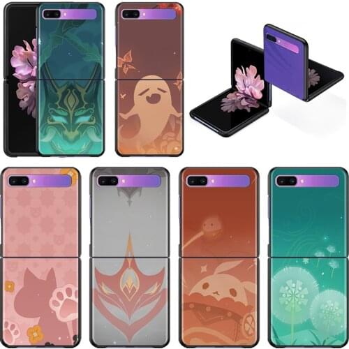 Phone Case For Samsung Galaxy Z Flip3 5G z flip Cover Hard Shell Black Fundas PC para Genshin Impact Icon