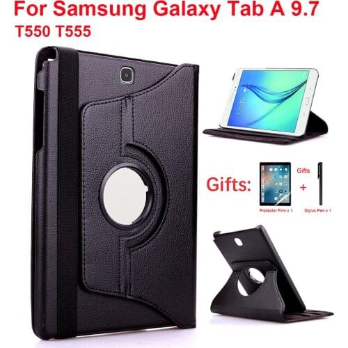 360 Degree Rotating Case For Samsung Galaxy Tab A 9.7 2015 Tablet SM-T550 T555 9.7'' Case Filp Leather Stand Funda Coque Cover