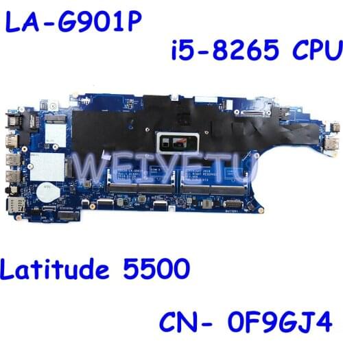 CN 0F9GJ4 EDC50 LA-G901P i5-8265 CPU Mainboard For Dell Latitude 5500 CN F9GJ4 Laptop Motherboard 100% Tested Working Well