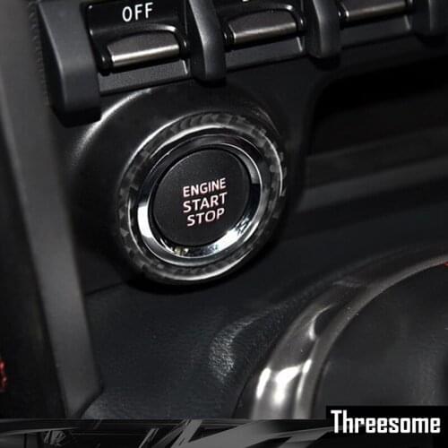 SRXTZM Carbon Fiber Car Engine Start Button Decoration Ring Trim Stickers For Subaru BRZ Toyota 86 2013 2014 2015 2016