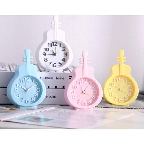 Decorative Alarm Clock Household Multifunctional Small Clock Living Room Bicycle Creative Violin Desktop Lcd Fixed Clock