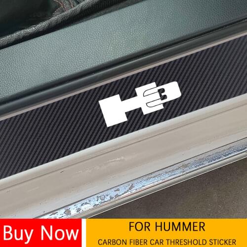 For Hummer H1 H2 GMT 840 H2H H2 SUT H3 H3T HEV Carbon Fiber Car Door Threshold Pedal Scuff Plate Stickers Car Accessories