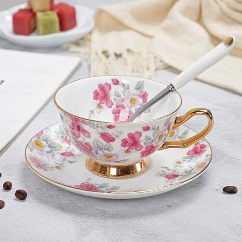 Porcelain Tea Cups and Saucers High-Grade Bone China Coffee Cup Turkish Drinkware Set Coffee Cup Set Moroccan Tea Set