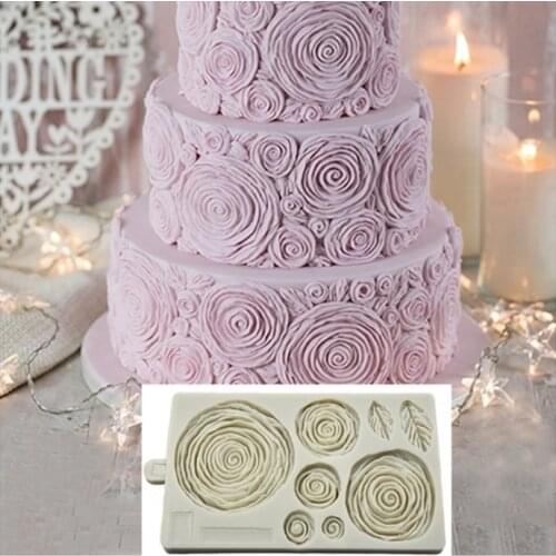 Ruffled Roses Mould Cake Decorating Tools Fondant Mold Silicone Mold for Sugarpaste Flower Paste Marzipan Modelling Paste