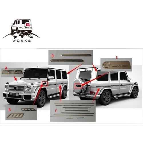 G class G wagon W463 G63 G65 G55 G400 G350 G500 A style side molding trims kit 1990~2018year W463 car trims parts