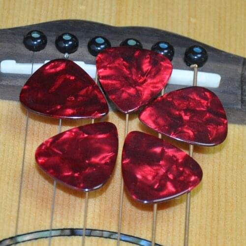 Lots of 100pcs Red Pearl Heavy 1.5mm Celluloid Guitar Picks Standard Plectra