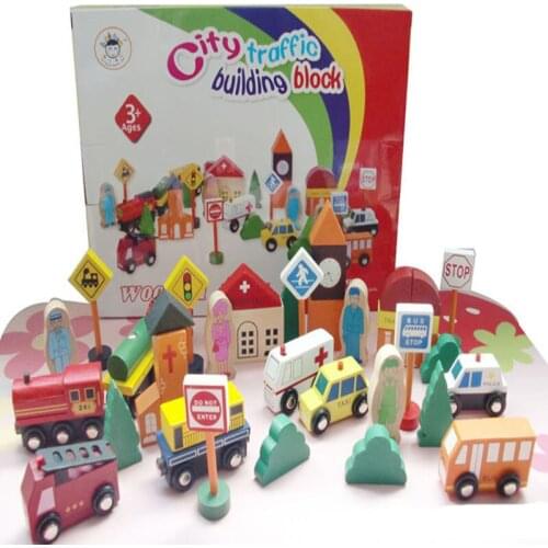 YX17 urban transport blocks childrens educational assembling car traffic light traffic police