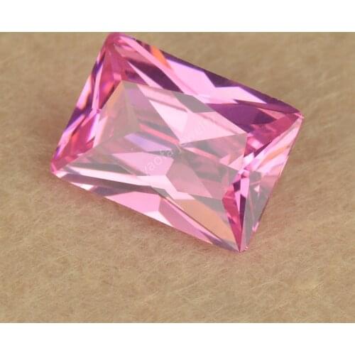 Hot Sale 2X3mm~13X18mm Pink CZ Stone Rectangular Rectangle Shape Cut Loose Synthetic Cubic Zirconia Red Color Gems For DIY